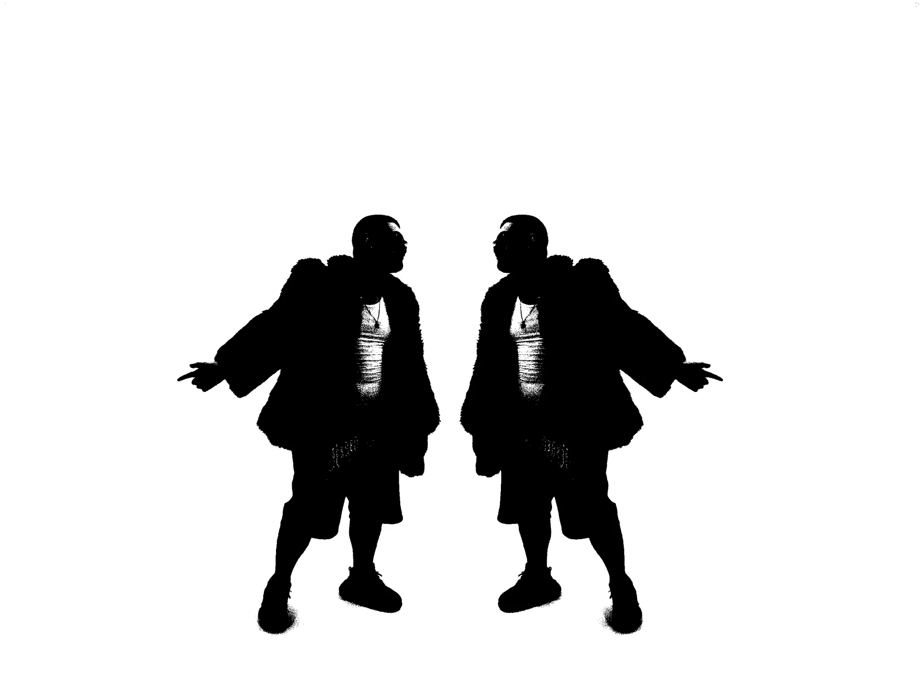 Dos siluetas enfrentadas de AfroPX